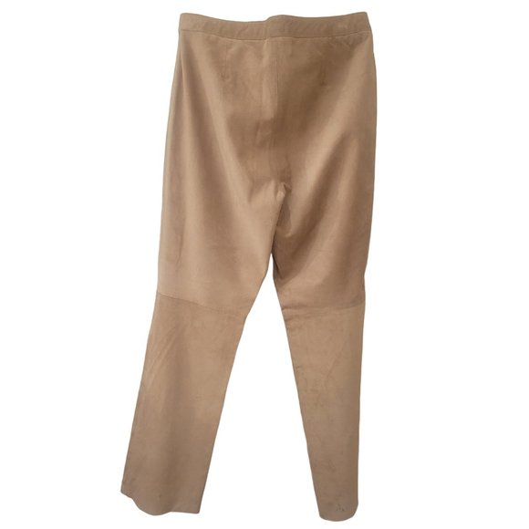 INC International Concepts Women's Suede Straight Leg Pant Trouser Camel Tan 8 - Picture 2 of 7